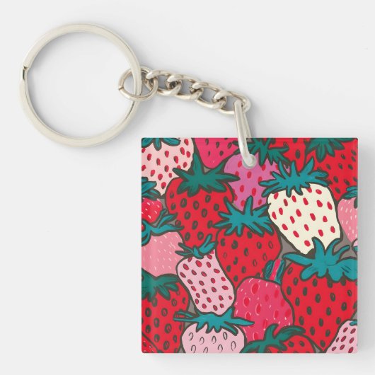Porte-clés Motif Fraise (Devant)