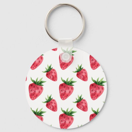 Porte-clés Motif Fraises Rouges (Recto)