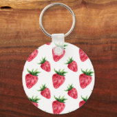 Porte-clés Motif Fraises Rouges (Recto)