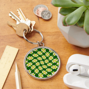 Porte-clés Motif frangipanier jaune