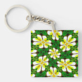 Porte-clés Motif frangipanier jaune (Devant)