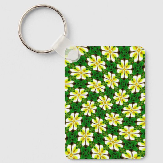 Porte-clés Motif frangipanier jaune (Recto)