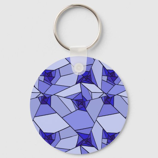 Porte-clés Motif géométrique abstrait bleu (Recto)