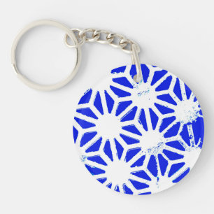Porte-clés Motif géométrique bleu royal