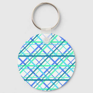 Porte-clés Motif géométrique classique en blues