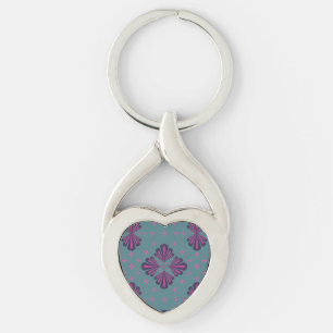Porte-clés Motif Géométrique Coloré dans un Style Rétro Class