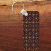 Porte-clés Motif géométrique complexe avec diamant doré (Recto)