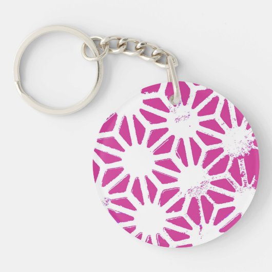Porte-clés Motif géométrique Fuchsia (Devant)