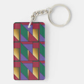 Porte-clés Motif géométrique Gold violet vert rouge (Dos)