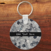 Porte-clés Motif géométrique gris, blanc et noir (Recto)