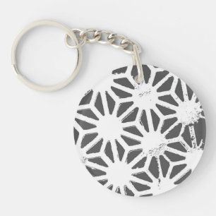 Porte-clés Motif géométrique gris charbon