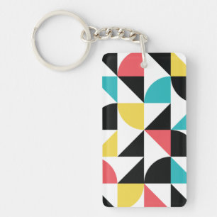 Porte-clés Motif géométrique moderne, urbain, coloré et amusa