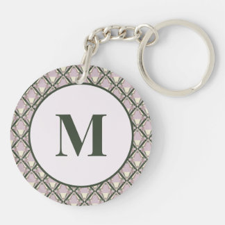 Porte-clés Motif géométrique sur vert