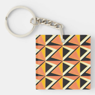 Porte-clés Motif géométrique triangulaire dans des tons chaud