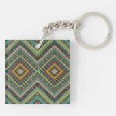 Porte-clés Motif géométrique tribal Boho Ethnic Aztec (Dos)