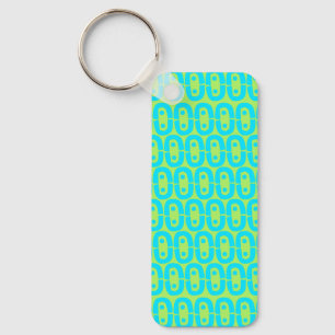 Porte-clés Motif géométrique turquoise et vert lime