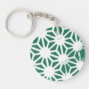 Porte-clés Motif géométrique vert et blanc