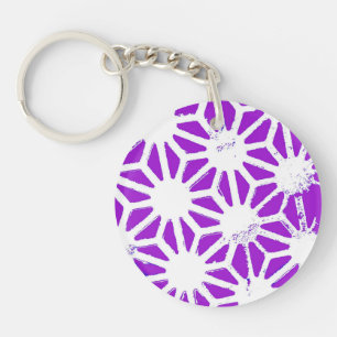 Porte-clés Motif géométrique violet royal