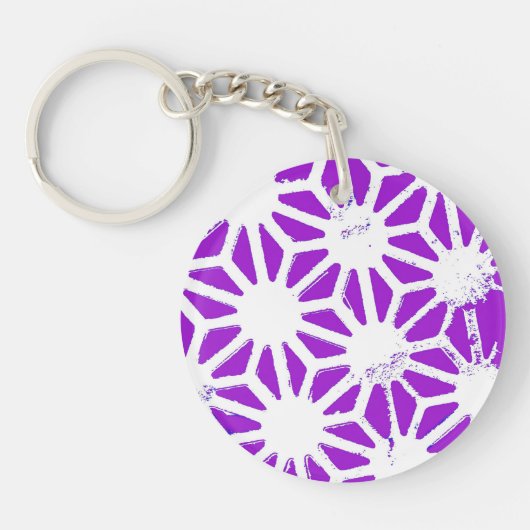 Porte-clés Motif géométrique violet royal (Devant)