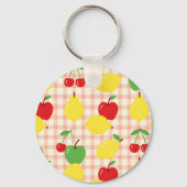 Porte-clés Motif Gingham de Fruits Mignons (Verso)