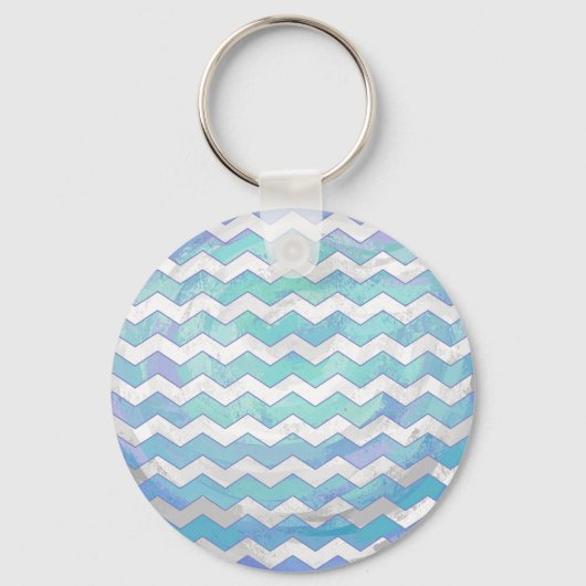 Porte-clés Motif Glacier Blue Chevron (Recto)