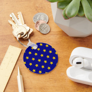 Porte-clés Motif Gold Stars, Bleu Marine, Exclusive