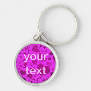 Porte-clés MOTIF HEART ART 6 + votre texte   rose