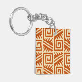 Porte-clés Motif Ikat Aztec - Mandarin et orange clair (Devant gauche)