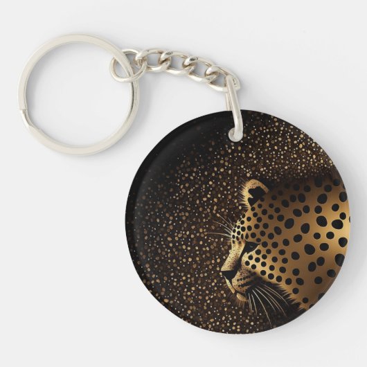 Porte-clés Motif Jaguar Doré (Devant)