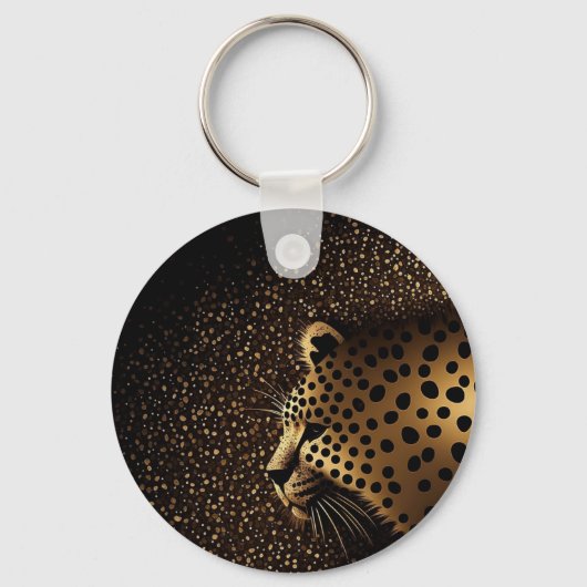 Porte-clés Motif Jaguar Doré (Recto)