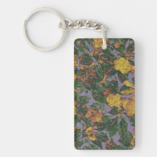 Porte-clés Motif jaune de camouflage de fleur