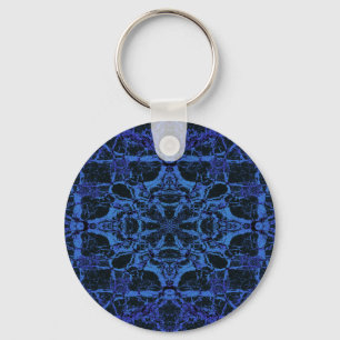 Porte-clés Motif kaléidoscope bleu