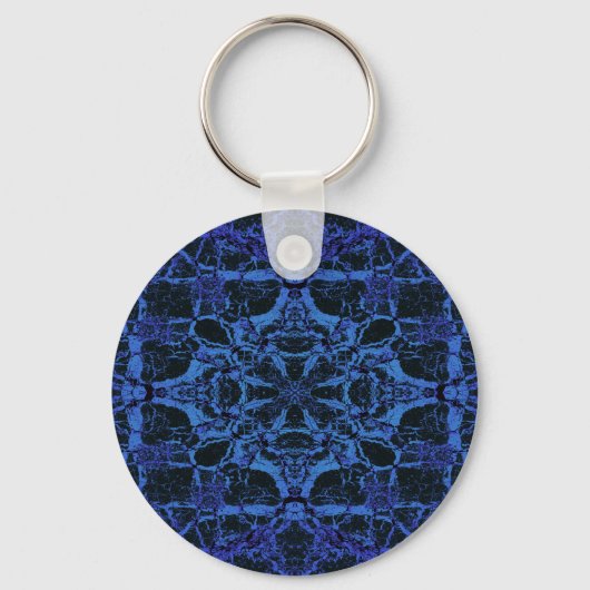 Porte-clés Motif kaléidoscope bleu (Recto)