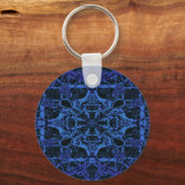 Porte-clés Motif kaléidoscope bleu (Recto)
