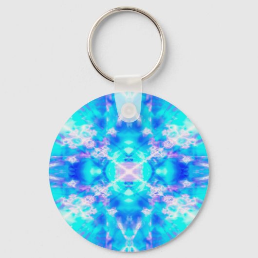 Porte-clés Motif kaléidoscope bleu (Recto)