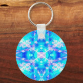 Porte-clés Motif kaléidoscope bleu (Recto)