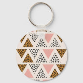 Porte-clés Motif Léopard Chic et Triangle Rose (Verso)