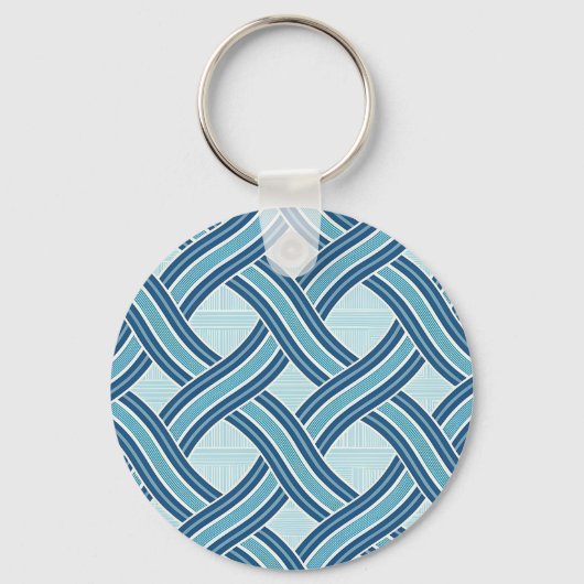 Porte-clés Motif Lignes Bleues (Recto)