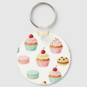 Porte-clés Motif Macaron Cupcake Sucré (Verso)