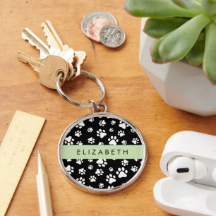 Porte-clés Motif mâle, Patrouilles de chien, Noir et Blanc, V