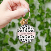 Porte-clés Motif mâle, Patrouilles de chien, Noir et Blanc, V (Main)