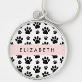 Porte-clés Motif mâle, Patrouilles de chien, Noir et Blanc, V (Devant)