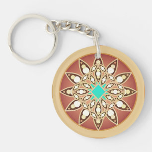 Porte-clés Motif mandala au caramel et au chocolat