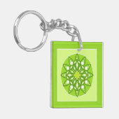 Porte-clés Motif mandala dans des nuances de vert citron vert (Devant gauche)