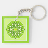 Porte-clés Motif mandala dans des nuances de vert citron vert (Dos)
