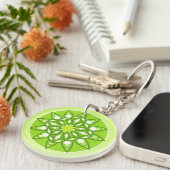 Porte-clés Motif mandala dans des nuances de vert citron vert (Devant Droit)