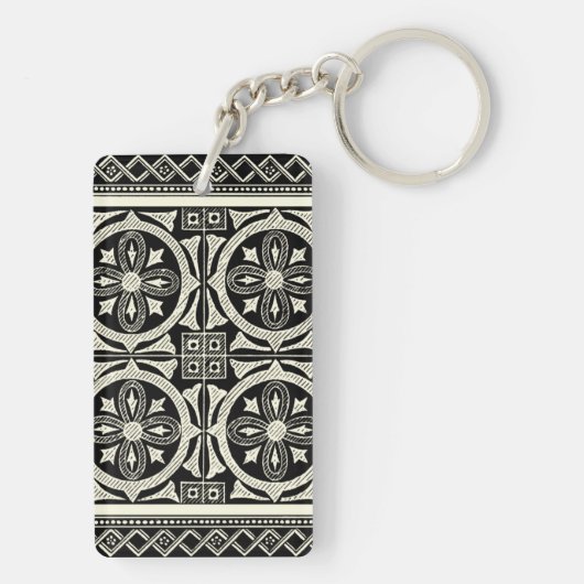 Porte-clés Motif Mandala noir et blanc par Vision Studio (Dos)