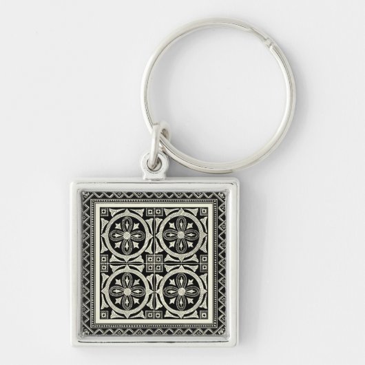 Porte-clés Motif Mandala noir et blanc par Vision Studio (Devant)