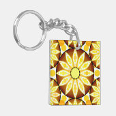 Porte-clés Motif Mandala, tons marron et or (Devant gauche)