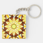 Porte-clés Motif Mandala, tons marron et or (Dos)